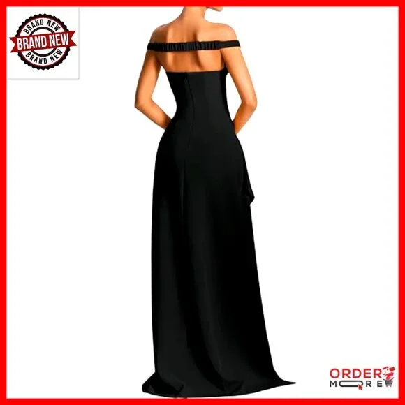 Sleeveless Maxi Dress High Slit Deep V-Neck Backless Party Evening Gown